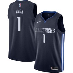 Navy Stevin Smith Mavericks #1 Twill Basketball Jersey FREE SHIPPING