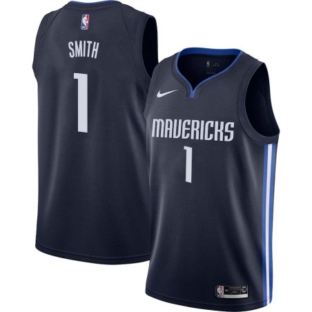 Navy Stevin Smith Mavericks #1 Twill Basketball Jersey FREE SHIPPING