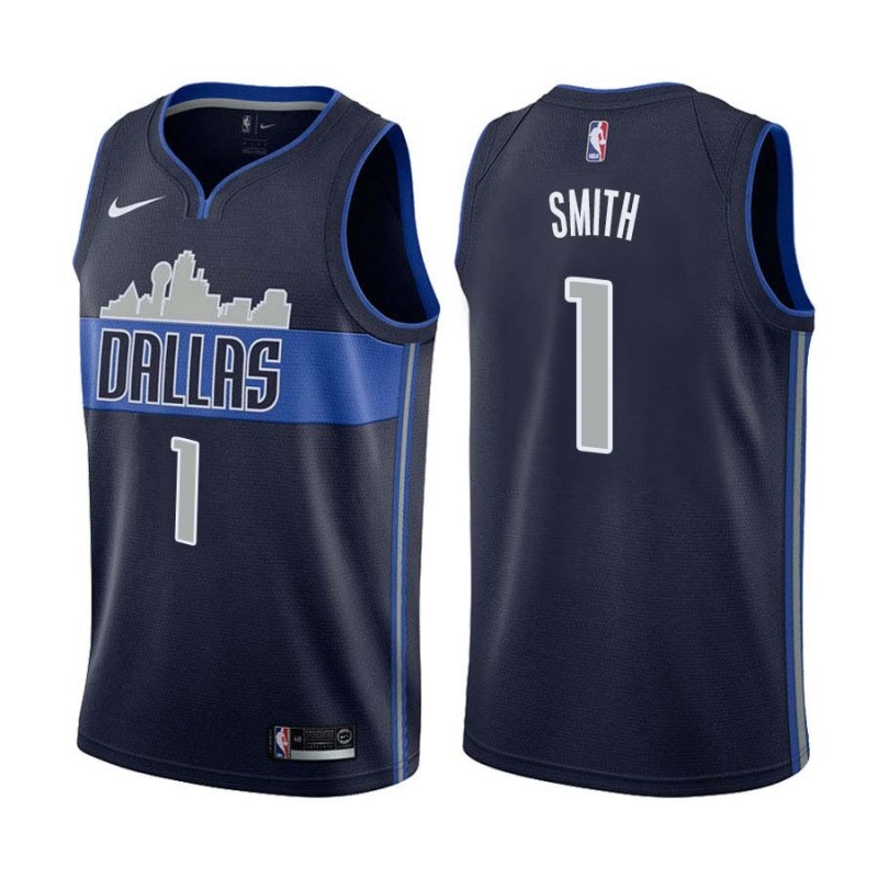 Navy2 Stevin Smith Mavericks #1 Twill Basketball Jersey FREE SHIPPING