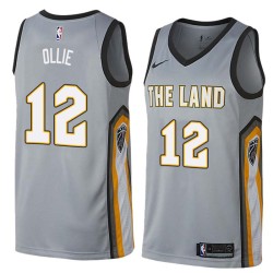 Gray Kevin Ollie Twill Basketball Jersey -Cavaliers #12 Ollie Twill Jerseys, FREE SHIPPING