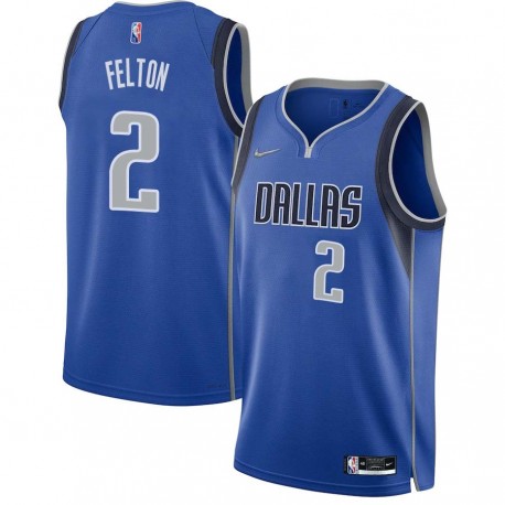 2021-22_Blue_Diamond Raymond Felton Mavericks #2 Twill Basketball Jersey FREE SHIPPING