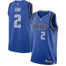 2021-22_Blue_Diamond Quinn Cook Mavericks #2 Twill Basketball Jersey FREE SHIPPING