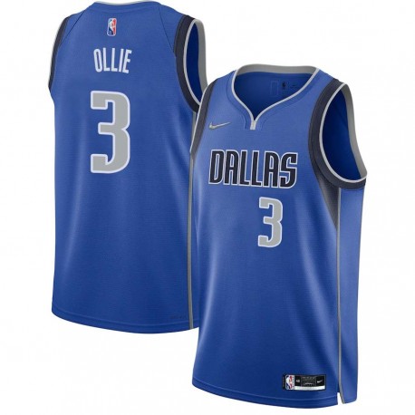 2021-22_Blue_Diamond Kevin Ollie Mavericks #3 Twill Basketball Jersey FREE SHIPPING