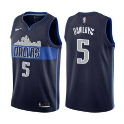 Navy2 Sasha Danilovic Mavericks #5 Twill Basketball Jersey FREE SHIPPING