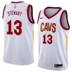 White Michael Stewart Twill Basketball Jersey -Cavaliers #13 Stewart Twill Jerseys, FREE SHIPPING