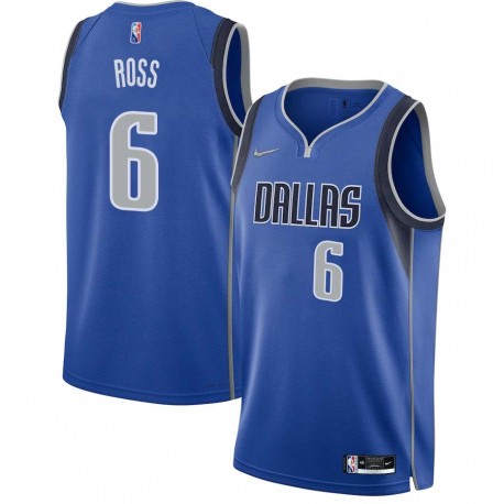 2021-22_Blue_Diamond Quinton Ross Mavericks #6 Twill Basketball Jersey FREE SHIPPING