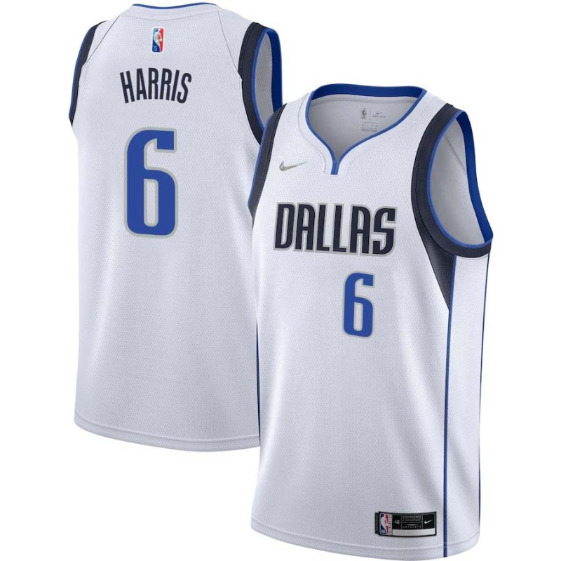 2021-22_White_Diamond Manny Harris Mavericks #6 Twill Basketball Jersey FREE SHIPPING
