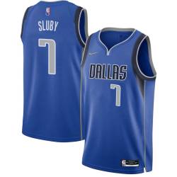 2021-22_Blue_Diamond Tom Sluby Mavericks #7 Twill Basketball Jersey FREE SHIPPING