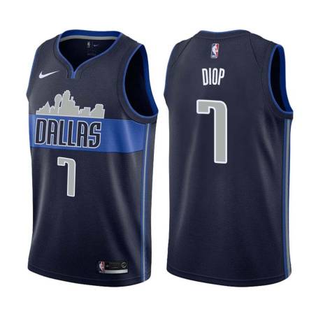 Navy2 DeSagana Diop Mavericks #7 Twill Basketball Jersey FREE SHIPPING