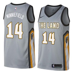 Gray Dirk Minniefield Twill Basketball Jersey -Cavaliers #14 Minniefield Twill Jerseys, FREE SHIPPING