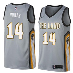Gray Bobby Phills Twill Basketball Jersey -Cavaliers #14 Phills Twill Jerseys, FREE SHIPPING