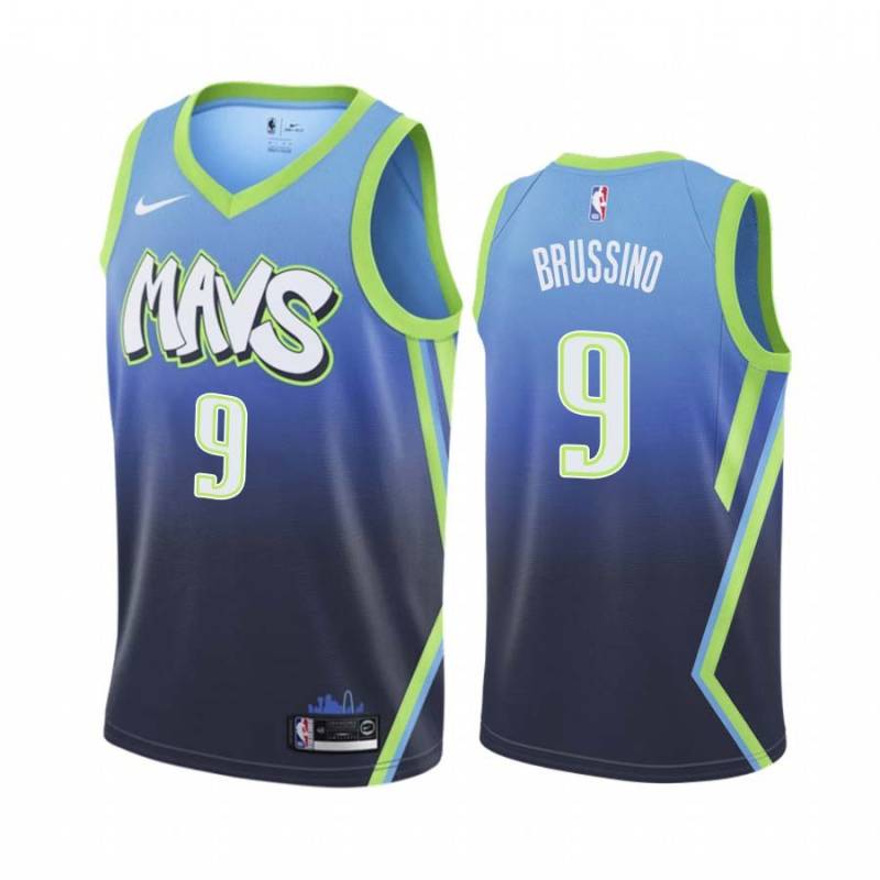 2019-20_City Nicolas Brussino Mavericks #9 Twill Basketball Jersey FREE SHIPPING