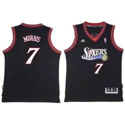 Black Throwback Darius Morris Twill Basketball Jersey -76ers #7 Morris Twill Jerseys, FREE SHIPPING