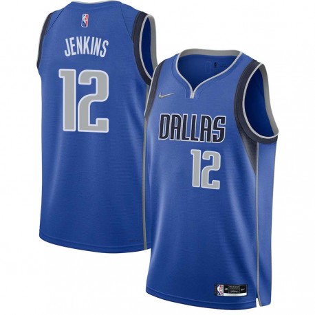 2021-22_Blue_Diamond John Jenkins Mavericks #12 Twill Basketball Jersey FREE SHIPPING