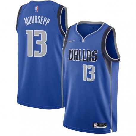 2021-22_Blue_Diamond Martin Muursepp Mavericks #13 Twill Basketball Jersey FREE SHIPPING