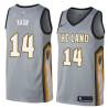 Gray Sasha Kaun Twill Basketball Jersey -Cavaliers #14 Kaun Twill Jerseys, FREE SHIPPING