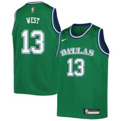 Green_Throwback Delonte West Mavericks #13 Twill Basketball Jersey FREE SHIPPING