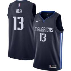 Navy Delonte West Mavericks #13 Twill Basketball Jersey FREE SHIPPING