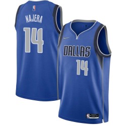 2021-22_Blue_Diamond Eduardo Najera Mavericks #14 Twill Basketball Jersey FREE SHIPPING