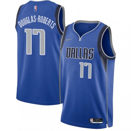 2021-22_Blue_Diamond Chris Douglas-Roberts Mavericks #17 Twill Basketball Jersey FREE SHIPPING