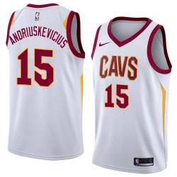 White Martynas Andriuskevicius Twill Basketball Jersey -Cavaliers #15 Andriuskevicius Twill Jerseys, FREE SHIPPING