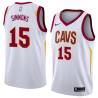 White Cedric Simmons Twill Basketball Jersey -Cavaliers #15 Simmons Twill Jerseys, FREE SHIPPING