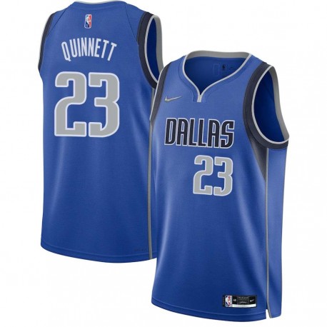 2021-22_Blue_Diamond Brian Quinnett Mavericks #23 Twill Basketball Jersey FREE SHIPPING