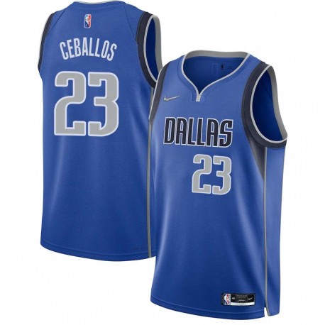 2021-22_Blue_Diamond Cedric Ceballos Mavericks #23 Twill Basketball Jersey FREE SHIPPING