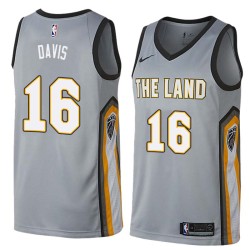 Gray Johnny Davis Twill Basketball Jersey -Cavaliers #16 Davis Twill Jerseys, FREE SHIPPING