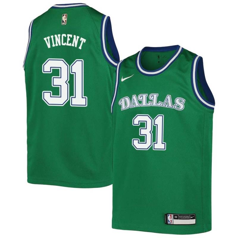 Green_Throwback Jay Vincent Mavericks #31 Twill Basketball Jersey FREE SHIPPING