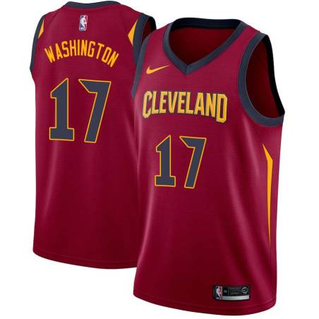 Burgundy Bobby Washington Twill Basketball Jersey -Cavaliers #17 Washington Twill Jerseys, FREE SHIPPING