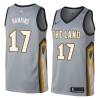 Gray Michael Hawkins Twill Basketball Jersey -Cavaliers #17 Hawkins Twill Jerseys, FREE SHIPPING