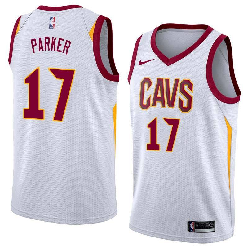 White Smush Parker Twill Basketball Jersey -Cavaliers #17 Parker Twill Jerseys, FREE SHIPPING