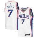 Larry Drew Twill Basketball Jersey -76ers #7 Drew Twill Jerseys, FREE SHIPPING