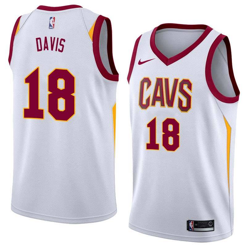 White Charlie Davis Twill Basketball Jersey -Cavaliers #18 Davis Twill Jerseys, FREE SHIPPING