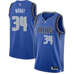 2021-22_Blue_Diamond Howard Wright Mavericks #34 Twill Basketball Jersey FREE SHIPPING