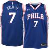 Blue Larry Drew Twill Basketball Jersey -76ers #7 Drew Twill Jerseys, FREE SHIPPING