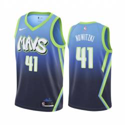 2019-20_City Dirk Nowitzki Mavericks #41 Twill Basketball Jersey FREE SHIPPING