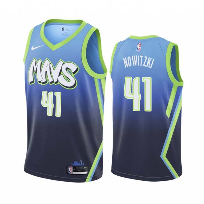 2019-20_City Dirk Nowitzki Mavericks #41 Twill Basketball Jersey FREE SHIPPING