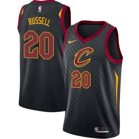 Black Campy Russell Twill Basketball Jersey -Cavaliers #20 Russell Twill Jerseys, FREE SHIPPING