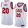 White Chad Kinch Twill Basketball Jersey -Cavaliers #20 Kinch Twill Jerseys, FREE SHIPPING