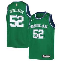 Green_Throwback Ralph Drollinger Mavericks #52 Twill Basketball Jersey FREE SHIPPING