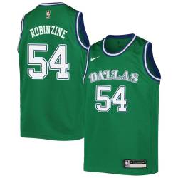 Green_Throwback Bill Robinzine Mavericks #54 Twill Basketball Jersey FREE SHIPPING