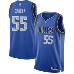 2021-22_Blue_Diamond John Shasky Mavericks #55 Twill Basketball Jersey FREE SHIPPING