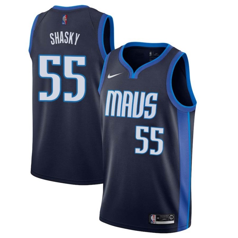 2020-21_Earned John Shasky Mavericks #55 Twill Basketball Jersey FREE SHIPPING