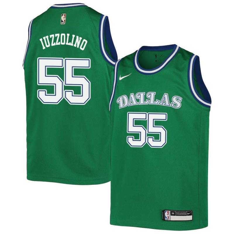 Green_Throwback Mike Iuzzolino Mavericks #55 Twill Basketball Jersey FREE SHIPPING