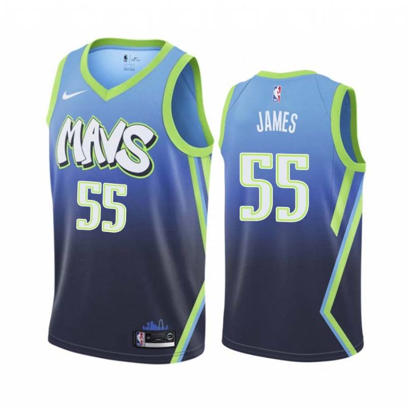2019-20_City Bernard James Mavericks #55 Twill Basketball Jersey FREE SHIPPING