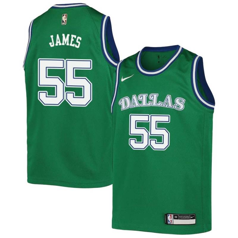 Green_Throwback Bernard James Mavericks #55 Twill Basketball Jersey FREE SHIPPING