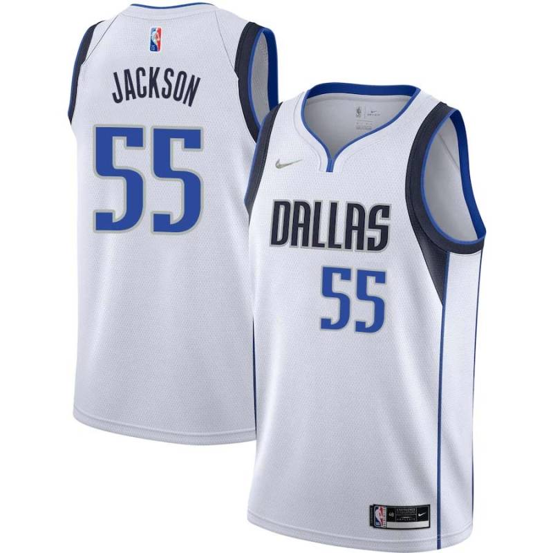 2021-22_White_Diamond Pierre Jackson Mavericks #55 Twill Basketball Jersey FREE SHIPPING