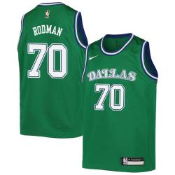 Green_Throwback Dennis Rodman Mavericks #70 Twill Basketball Jersey FREE SHIPPING